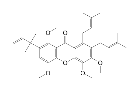 1,4,5,6-TETRAMETHOXY-2-(1,1-DIMETHYL-2-PROPENYL)-7,8-DI-(3-METHYL-2-BUTENYL)-XANTHONE