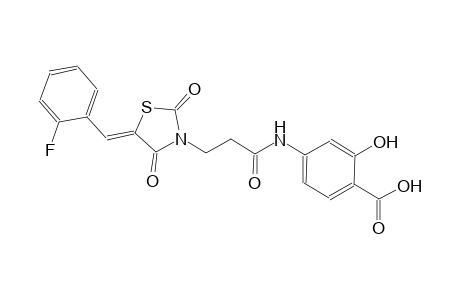 benzoic acid, 4-[[3-[(5Z)-5-[(2-fluorophenyl)methylene]-2,4-dioxothiazolidinyl]-1-oxopropyl]amino]-2-hydroxy-