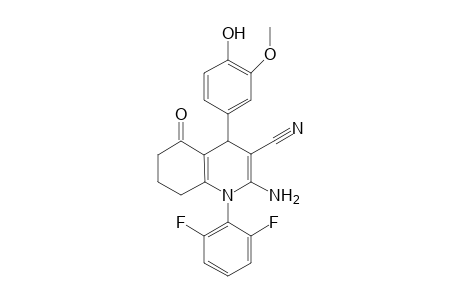 2-Amino-1-(2,6-difluorophenyl)-4-(4-hydroxy-3-methoxy-phenyl)-5-keto-4,6,7,8-tetrahydroquinoline-3-carbonitrile