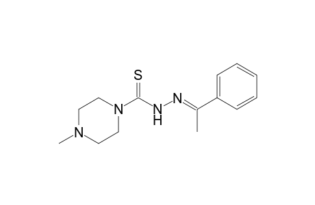 4-methyl-1-piperazinecarbothioic acid, (alpha-methylbenzylidene)hydrazide