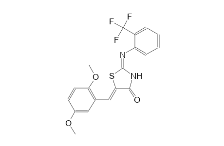 (5Z)-5-(2,5-dimethoxybenzylidene)-2-[2-(trifluoromethyl)anilino]-1,3-thiazol-4(5H)-one