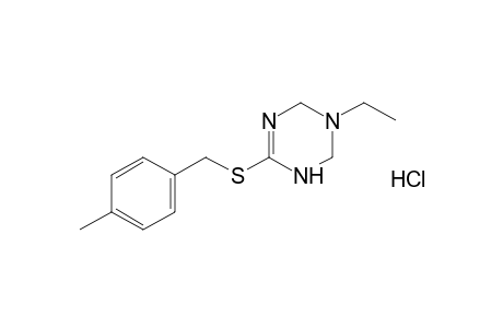 3-ethyl-6-[(p-methylbenzyl)thio]-1,2,3,4-tetrahydro-s-triazine, monohydrochloride