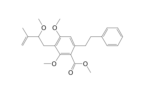 2-Hydroxy-3-(2-hydroxy-3-methylbut-3-enyl)-4-methoxy-6-(2-phenylethyl)benzoic acid, 3me derivative