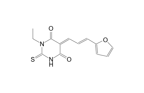 4,6(1H,5H)-pyrimidinedione, 1-ethyl-5-[(2E)-3-(2-furanyl)-2-propenylidene]dihydro-2-thioxo-, (5E)-