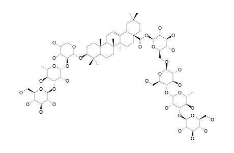 3-BETA-O-[BETA-D-GLUCOPYRANOSYL-(1->3)-ALPHA-L-RHAMNOPYRANOSYL-(1->2)-ALPHA-L-ARABINOPYRANOSYL]-OLEAN-12-ENE-28-O-[BETA-D-GLUCOPYRANOSYL-(1->3)-ALP