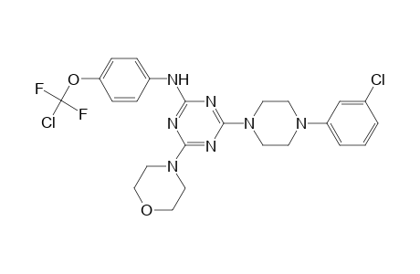 N-[4-[chloranyl-bis(fluoranyl)methoxy]phenyl]-4-[4-(3-chlorophenyl)piperazin-1-yl]-6-morpholin-4-yl-1,3,5-triazin-2-amine