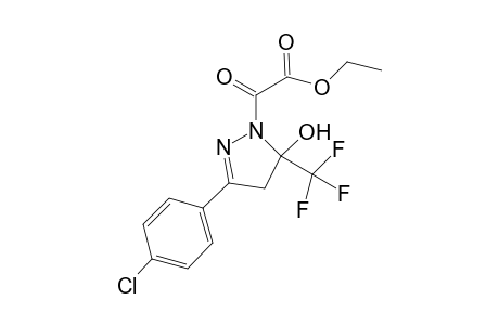 1H-pyrazole-1-acetic acid, 3-(4-chlorophenyl)-4,5-dihydro-5-hydroxy-alpha-oxo-5-(trifluoromethyl)-, ethyl ester