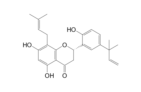 (-)-(2S)-5,7,2'-Trihydroxy-5'-(1''',1'''-dimethylallyl)-8-prenylflava-none