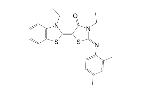 (2E,5E)-2-[(2,4-Dimethylphenyl)imino]-3-ethyl-5-(3-ethyl-1,3-benzothiazol-2(3H)-ylidene)-1,3-thiazolidin-4-one