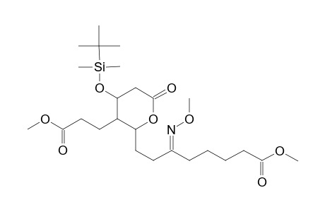 3-(2-(3-(methoxyimino)-7-(methoxycarbonyl)heptyl)-4-(tert-butyldimethylsiloxy)-6-oxo-5,6-dihydro-1,4-pyran-3-yl)propanoic acid methyl ester
