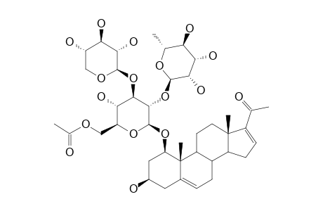 1-BETA,3-BETA-DIHYDROXYPREGNA-5,16-DIEN-20-ONE-1-0-[O-ALPHA-L-RHAMNOPYRANOSYL-(1->2)-O-[BETA-D-XYLOPYRANOSYL-(1->3)]-6-O-ACETYL-BETA-D-GLUCOPYRANOS