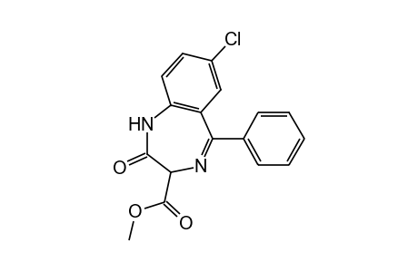 7-chloro-2,3-dihydro-2-oxo-5-phenyl-1H-1,4-benzodiazepine-3-carboxylic acid, methyl ester