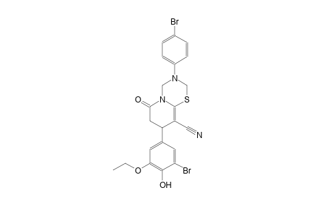 2H,6H-pyrido[2,1-b][1,3,5]thiadiazine-9-carbonitrile, 8-(3-bromo-5-ethoxy-4-hydroxyphenyl)-3-(4-bromophenyl)-3,4,7,8-tetrahydro-6-oxo-