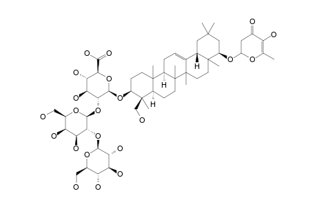 #1;SOYASAPONIN-ALPHA-G;3-O-[BETA-D-GLUCOPYRANOSYL-(1->2)-BETA-D-GALACTOPYRANOSYL-(1->2)-BETA-D-GLUCURONOPYRANOSYL-(1->)]-22-O-[2,3-DIHYDRO-2,5-DIHYDROXY-6-METH