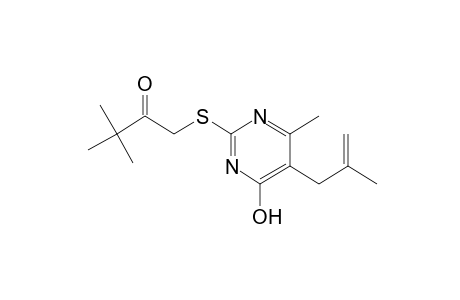 3,3-dimethyl-1-{[4-hydroxy-6-methyl-5-(2-methylallyl)-2-pyrimidinyl]thio}-2-butanone