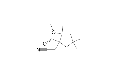 Cyclopentaneacetonitrile, 1-formyl-2-methoxy-2,4,4-trimethyl-