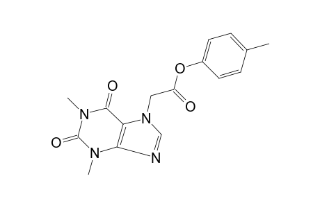 1,3-dimethyl-2,6-dioxo-1,2,3,6-tetrahyropurine-7-acetic acid, p-tolyl ester