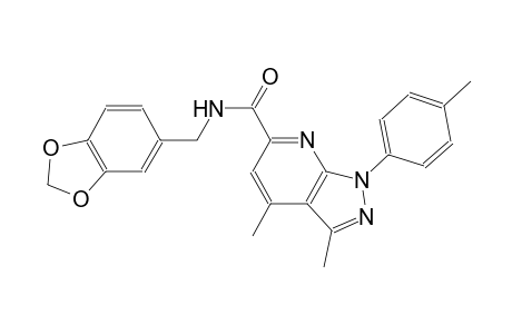 1H-pyrazolo[3,4-b]pyridine-6-carboxamide, N-(1,3-benzodioxol-5-ylmethyl)-3,4-dimethyl-1-(4-methylphenyl)-