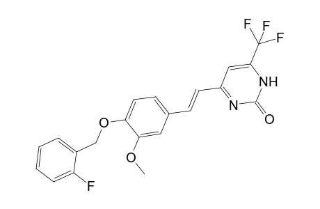 4-[(E)-2-[4-(2-fluorobenzyl)oxy-3-methoxy-phenyl]vinyl]-6-(trifluoromethyl)-1H-pyrimidin-2-one