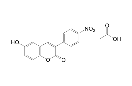 6-Hydroxy-3-(p-nitrophenyl)coumarin, acetic acid solvate