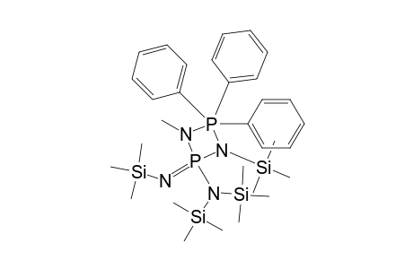 4-Bistrimethylsilylamino-1-methyl-2,2,2-triphenyl-3-trimethylsilyl-4-trimethylsilylimino-diazadiphosphetidine
