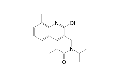 N-[(2-hydroxy-8-methyl-3-quinolinyl)methyl]-N-isopropylpropanamide