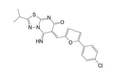 7H-[1,3,4]thiadiazolo[3,2-a]pyrimidin-7-one, 6-[[5-(4-chlorophenyl)-2-furanyl]methylene]-5,6-dihydro-5-imino-2-(1-methylethyl)-, (6Z)-