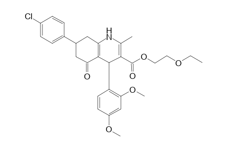 3-Quinolinecarboxylic acid, 7-(4-chlorophenyl)-4-(2,4-dimethoxyphenyl)-1,4,5,6,7,8-hexahydro-2-methyl-5-oxo-, 2-ethoxyethyl ester