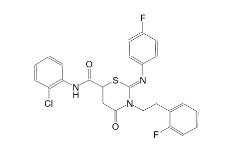 2H-1,3-thiazine-6-carboxamide, N-(2-chlorophenyl)-3-[2-(2-fluorophenyl)ethyl]-2-[(4-fluorophenyl)imino]tetrahydro-4-oxo-, (2Z)-