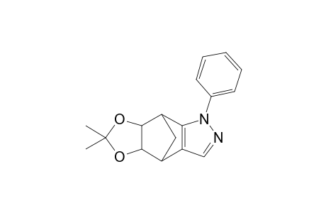 (4R,5R,6S,7S)-(+-)-(exo,exo)-5,6-(Isopropylidenedioxy)-1-phenyl-4,5,6,7-tetrahydro-4,7-methano-1H-indazole