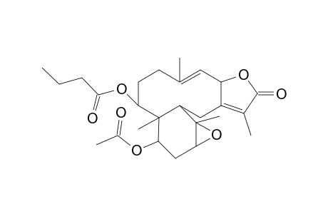 (1R*,2R*,5Z,7S*,8(17)Z,10R*,11R*,12S*,14S*)-14-ACETOXY-11,12-EPOXY-18-OXOBRIARA-5,8(17)-DIEN-2-YL-BUTANOATE