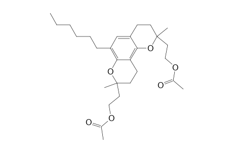 2,8-Diacetoxyethyl-2,8-dimethyl-6-hexyl-3,4,9,10-tetrahydro-2h,8h-benzo(1,2-b:3,4-b')dipyran