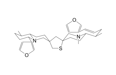 TETRAHYDROTHIOPHENESPIRO[4,7'][1-METHYL-4-(3-FURYL)QUINOLIZIDINE]SPIRO[2.3]{1-METHYL-6-[1-METHYL-4-(3-FURYL)-3E-BUTENYL]PIPERIDINE}