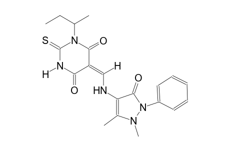 (5E)-1-sec-butyl-5-{[(1,5-dimethyl-3-oxo-2-phenyl-2,3-dihydro-1H-pyrazol-4-yl)amino]methylene}-2-thioxodihydro-4,6(1H,5H)-pyrimidinedione