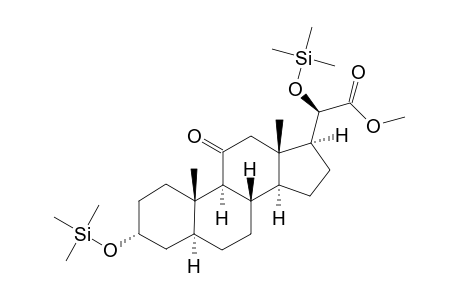 bis(Trimethylsilyl) derivative of methyl ester of 3.alpha.,20.beta.-dihydroxy-5.beta.-pregnen-11-one-21-oic acid or bis(trimethylsilyl) derivative of 17-deoxy-.beta.-cortolic acid