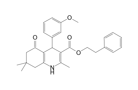 5-keto-4-(3-methoxyphenyl)-2,7,7-trimethyl-1,4,6,8-tetrahydroquinoline-3-carboxylic acid phenethyl ester