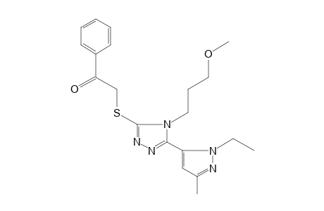 2-{[5-(1-ethyl-3-methylpyrazol-5-yl)-4-(3-methoxypropyl)-4H-1,2,4-triazol-3-yl]thio}acetophenone