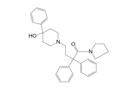 1-[3,3-diphenyl-4-oxo-4-(1-pyrrolidinyl)butyl]-4-(p-fluorophenyl)-4-phenyl-4-piperidinol