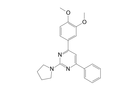 4-(3,4-Dimethoxyphenyl)-6-phenyl-2-(1-pyrrolidinyl)pyrimidine