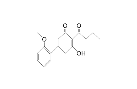 2-Cyclohexen-1-one, 3-hydroxy-5-(2-methoxyphenyl)-2-(1-oxobutyl)-