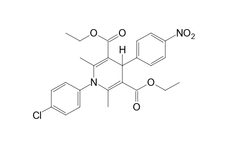 1-(p-chlorophenyl)-1,4-dihydro-2,6-dimethyl-4-(p-nitrophenyl)-3,5-pyridinedicarboxylic acid, diethyl ester