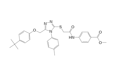 methyl 4-[({[5-[(4-tert-butylphenoxy)methyl]-4-(4-methylphenyl)-4H-1,2,4-triazol-3-yl]sulfanyl}acetyl)amino]benzoate
