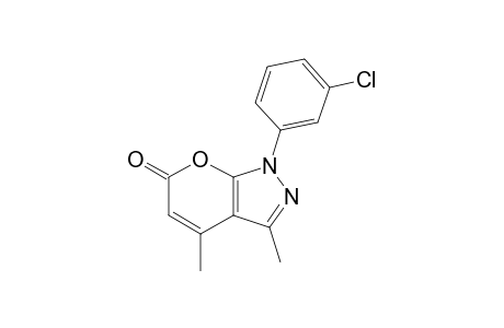 1-(m-chlorophenyl)-3,4-dimethylpyrano[2,3-c]pyrazol-6(1H)-one