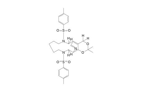 7,13-bis(p-tolylsulfonyl)-4,6,7,8,9,10,11,12,13,1,4-decahydro-2,2-dimethyl-15,5-(nitrilometheo)-1,3-dioxino[4,5-j][1,7]diazacyclotridecine