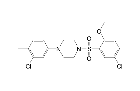 1-(5-Chloranyl-2-methoxy-phenyl)sulfonyl-4-(3-chloranyl-4-methyl-phenyl)piperazine