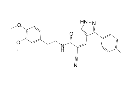 (2Z)-2-cyano-N-[2-(3,4-dimethoxyphenyl)ethyl]-3-[3-(4-methylphenyl)-1H-pyrazol-4-yl]-2-propenamide