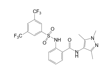 o-(alpha,alpha,alpha,alpha',alpha',alpha'-hexafluoro-3,5-xylenesulfonamido)-N-(1,3,5-trimethylpyrazol-4-yl)benzamide