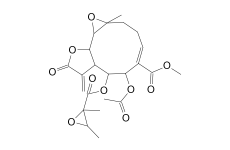 Oxireno[9,10]cyclodeca[1,2-b]furan-5-carboxylic acid, 6-(acetyloxy)-7-[[(2,3-dimethyloxiranyl)carbonyl]oxy]-1a,2,3,6,7,7a,8,9,10a,10b-decahydro-1a-methyl-8-methylene-9-oxo-, methyl ester, [1aR-[1aR*,4E,6S*,7S*(2R*,3R*),7aR*,10aS*,10bR*]]-