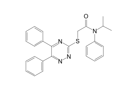 2-[(5,6-diphenyl-1,2,4-triazin-3-yl)sulfanyl]-N-isopropyl-N-phenylacetamide