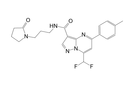 7-(difluoromethyl)-5-(4-methylphenyl)-N-[3-(2-oxo-1-pyrrolidinyl)propyl]pyrazolo[1,5-a]pyrimidine-3-carboxamide
